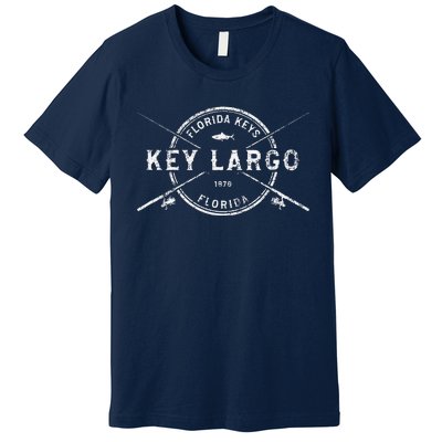 Key Largo Fl Vintage Crossed Fishing Rods Premium T-Shirt