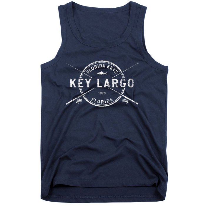 Key Largo Fl Vintage Crossed Fishing Rods Tank Top