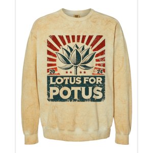 Kamala Lotus For Potus Potus Yes She Kam Colorblast Crewneck Sweatshirt