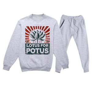 Kamala Lotus For Potus Potus Yes She Kam Premium Crewneck Sweatsuit Set