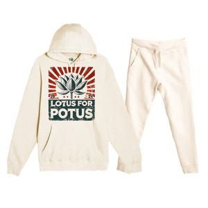 Kamala Lotus For Potus Potus Yes She Kam Premium Hooded Sweatsuit Set