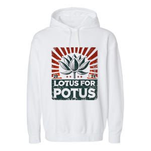 Kamala Lotus For Potus Potus Yes She Kam Garment-Dyed Fleece Hoodie