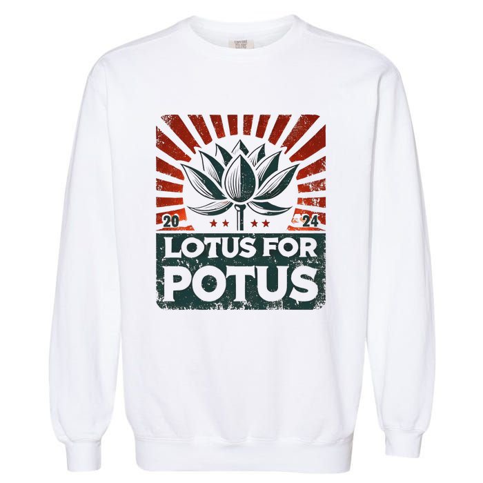 Kamala Lotus For Potus Potus Yes She Kam Garment-Dyed Sweatshirt