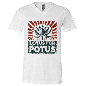 Kamala Lotus For Potus Potus Yes She Kam V-Neck T-Shirt