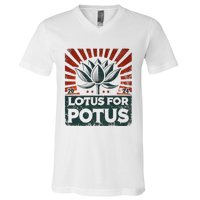 Kamala Lotus For Potus Potus Yes She Kam V-Neck T-Shirt