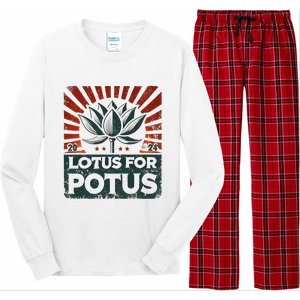 Kamala Lotus For Potus Potus Yes She Kam Long Sleeve Pajama Set