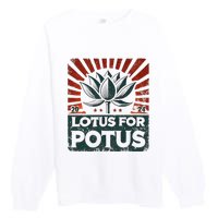 Kamala Lotus For Potus Potus Yes She Kam Premium Crewneck Sweatshirt