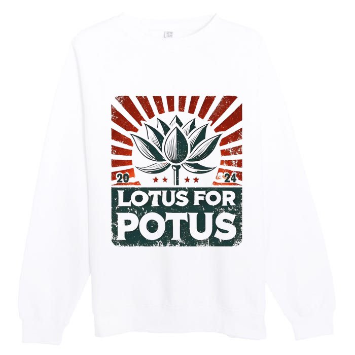 Kamala Lotus For Potus Potus Yes She Kam Premium Crewneck Sweatshirt