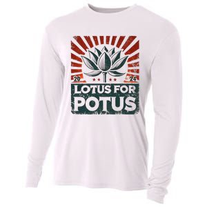 Kamala Lotus For Potus Potus Yes She Kam Cooling Performance Long Sleeve Crew