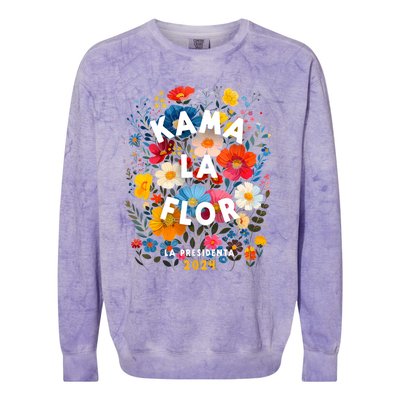 Kama La Flor Kamala Harris President 2024 Kama La Flor 2024 Colorblast Crewneck Sweatshirt