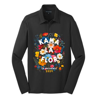 Kama La Flor Kamala Harris President 2024 Kama La Flor 2024 Silk Touch Performance Long Sleeve Polo