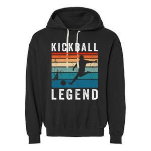 Kickball Legend Funny Kickball Player Retro Kickball Garment-Dyed Fleece Hoodie