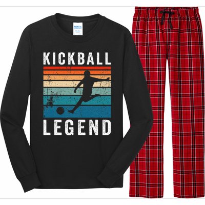 Kickball Legend Funny Kickball Player Retro Kickball Long Sleeve Pajama Set