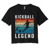 Kickball Legend Funny Kickball Player Retro Kickball Women's Crop Top Tee