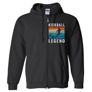 Kickball Legend Funny Kickball Player Retro Kickball Full Zip Hoodie