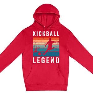 Kickball Legend Funny Kickball Player Retro Kickball Premium Pullover Hoodie