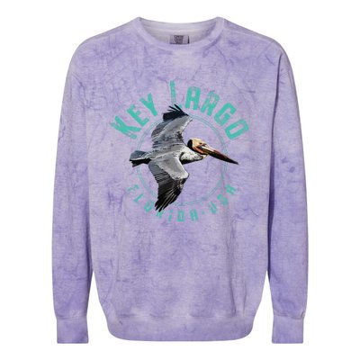 Key Largo Florida Pelican Design Colorblast Crewneck Sweatshirt