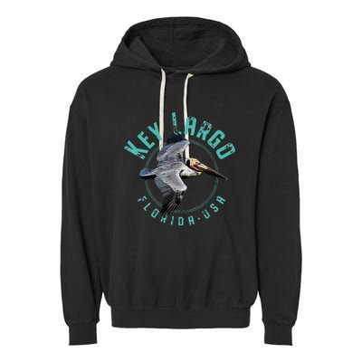 Key Largo Florida Pelican Design Garment-Dyed Fleece Hoodie