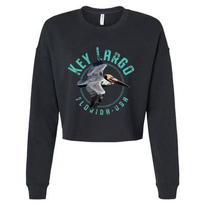 Key Largo Florida Pelican Design Cropped Pullover Crew