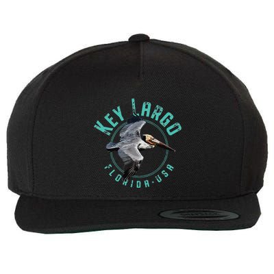 Key Largo Florida Pelican Design Wool Snapback Cap