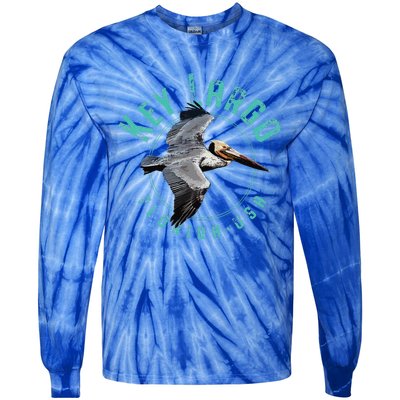 Key Largo Florida Pelican Design Tie-Dye Long Sleeve Shirt