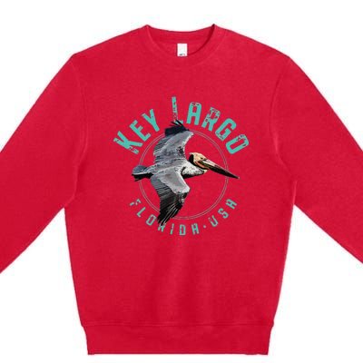 Key Largo Florida Pelican Design Premium Crewneck Sweatshirt