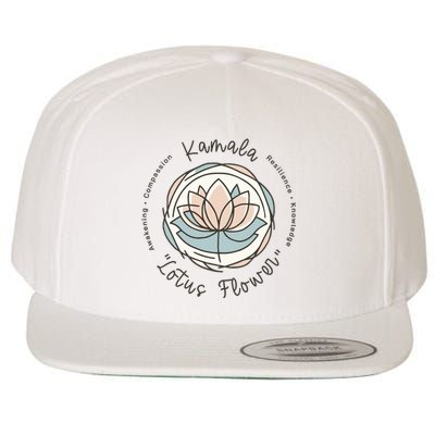 Kamala Lotus Flower Wool Snapback Cap