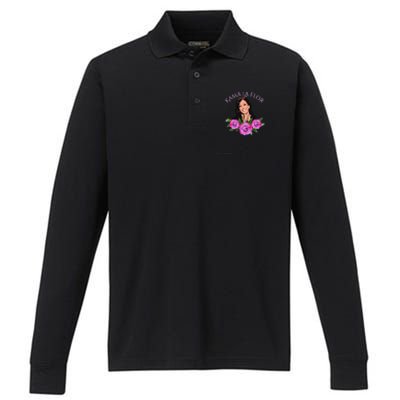 Kama La Flor Performance Long Sleeve Polo