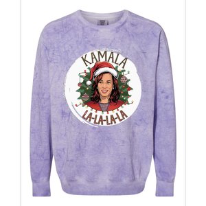 Kamala Lalalala Funny Christmas Holiday Harris Walz Song Colorblast Crewneck Sweatshirt