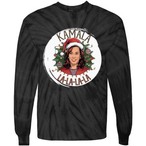 Kamala Lalalala Funny Christmas Holiday Harris Walz Song Tie-Dye Long Sleeve Shirt