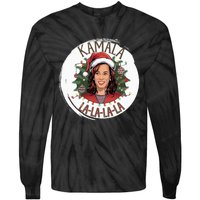 Kamala Lalalala Funny Christmas Holiday Harris Walz Song Tie-Dye Long Sleeve Shirt