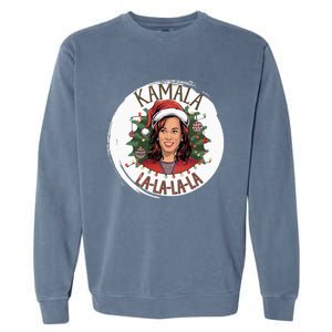 Kamala Lalalala Funny Christmas Holiday Harris Walz Song Garment-Dyed Sweatshirt