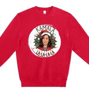 Kamala Lalalala Funny Christmas Holiday Harris Walz Song Premium Crewneck Sweatshirt