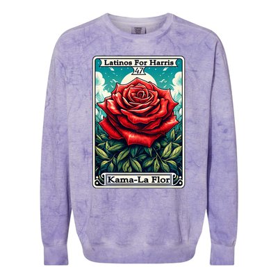 Kama La Flor Latinos For Kamala Harris 2024 Colorblast Crewneck Sweatshirt