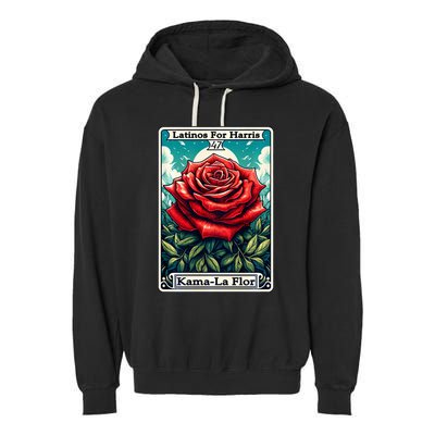 Kama La Flor Latinos For Kamala Harris 2024 Garment-Dyed Fleece Hoodie