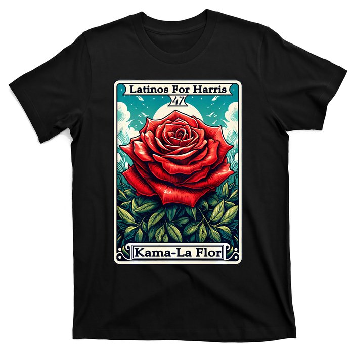 Kama La Flor Latinos For Kamala Harris 2024 T-Shirt