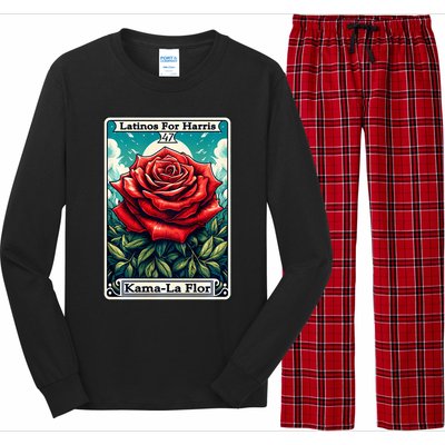 Kama La Flor Latinos For Kamala Harris 2024 Long Sleeve Pajama Set