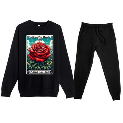 Kama La Flor Latinos For Kamala Harris 2024 Premium Crewneck Sweatsuit Set