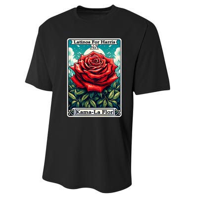 Kama La Flor Latinos For Kamala Harris 2024 Performance Sprint T-Shirt