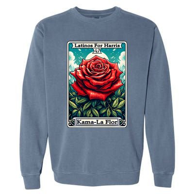 Kama La Flor Latinos For Kamala Harris 2024 Garment-Dyed Sweatshirt