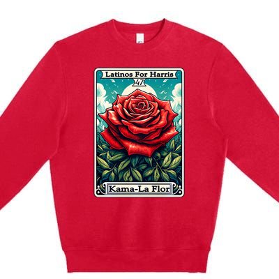 Kama La Flor Latinos For Kamala Harris 2024 Premium Crewneck Sweatshirt