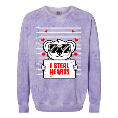 Koala Lover Heart Valentines Day Koala Bear Gift Colorblast Crewneck Sweatshirt