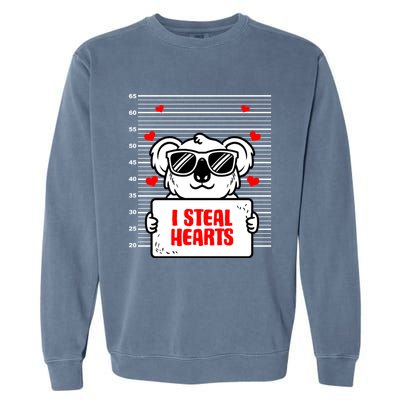 Koala Lover Heart Valentines Day Koala Bear Gift Garment-Dyed Sweatshirt