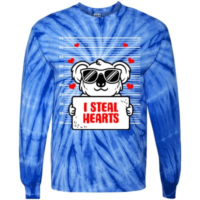 Koala Lover Heart Valentines Day Koala Bear Gift Tie-Dye Long Sleeve Shirt