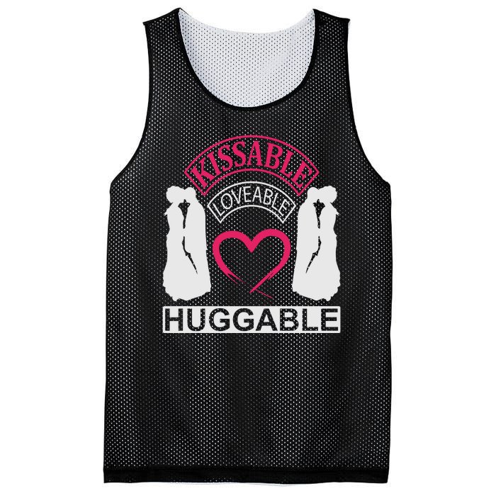 KissAble LoveAble HuggAble Mesh Reversible Basketball Jersey Tank