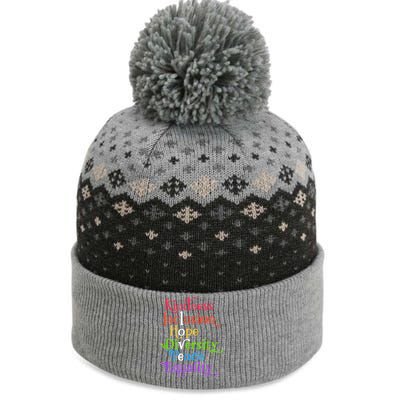 Kindness Love Inclusion Equality Diversity Human Rights The Baniff Cuffed Pom Beanie