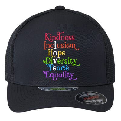 Kindness Love Inclusion Equality Diversity Human Rights Flexfit Unipanel Trucker Cap