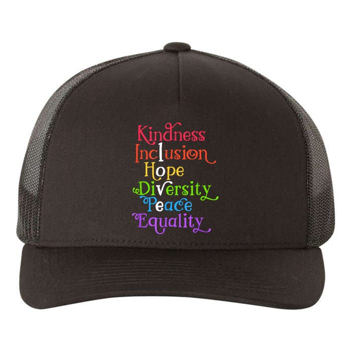 Kindness Love Inclusion Equality Diversity Human Rights Yupoong Adult 5-Panel Trucker Hat