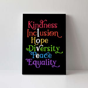 Kindness Love Inclusion Equality Diversity Human Rights Canvas