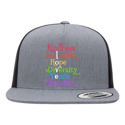 Kindness Love Inclusion Equality Diversity Human Rights Flat Bill Trucker Hat